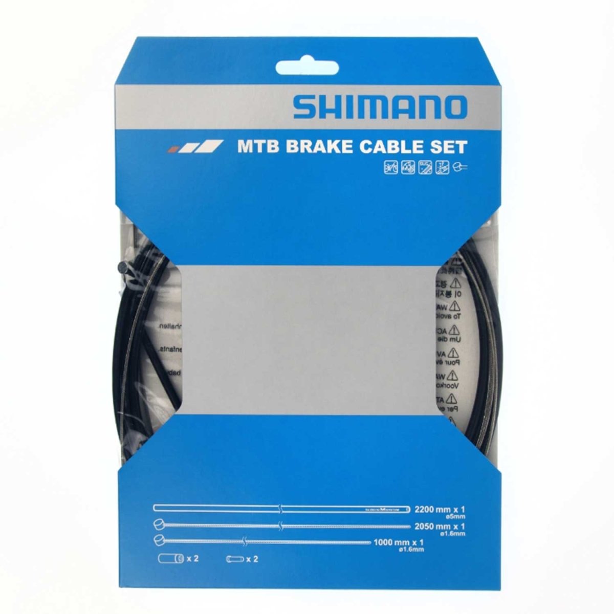 CABLE SHIMANO MTB SUS BRAKE CABLE SET BLACK 2200MMX1 1000MM/2050MM SUS BRAKE INNER W/ 2EACH OF SSC - FIERRIDE