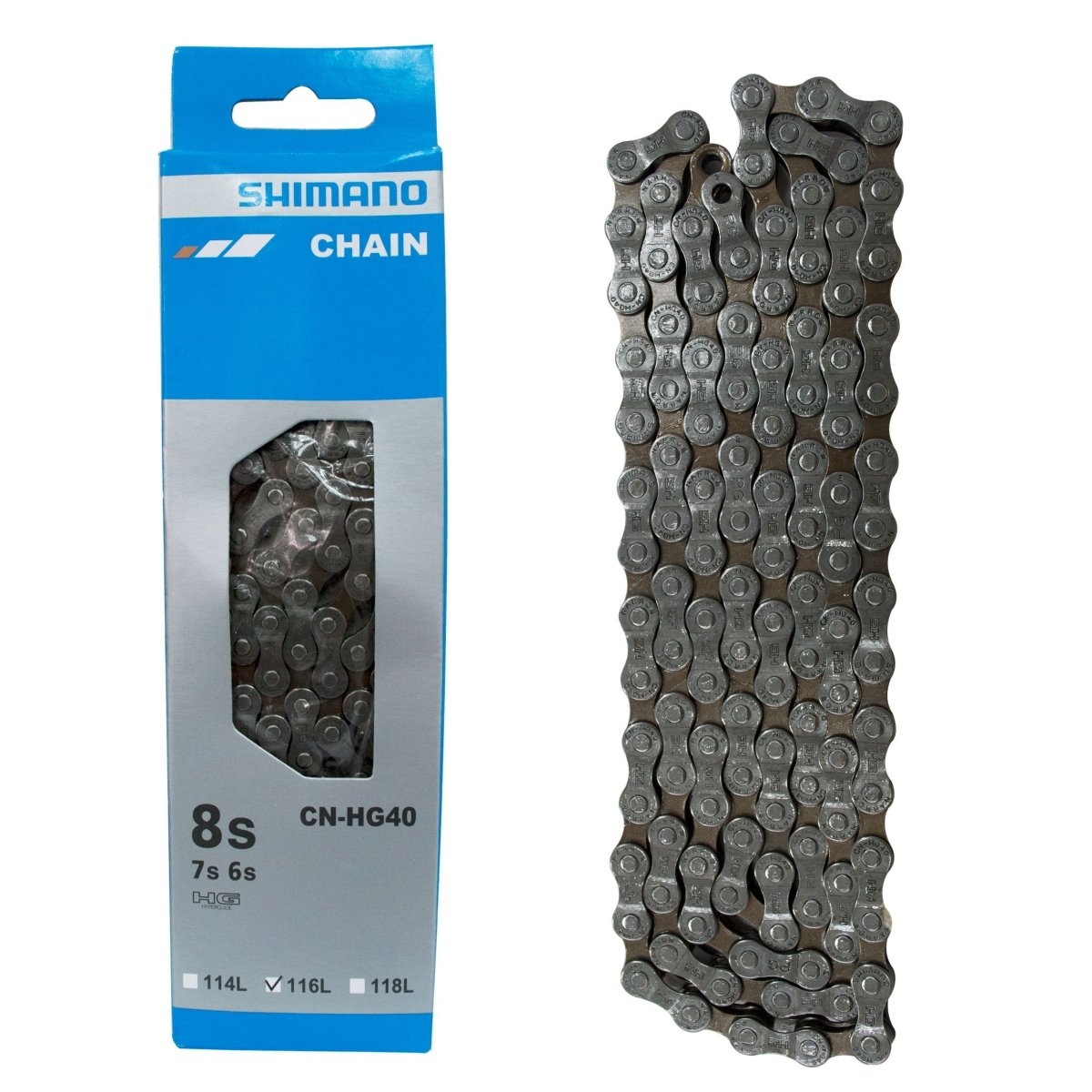 Cadena Shimano CN-HG40 para 6, 7 y 8 velocidades – 116 eslabones - FIERRIDE
