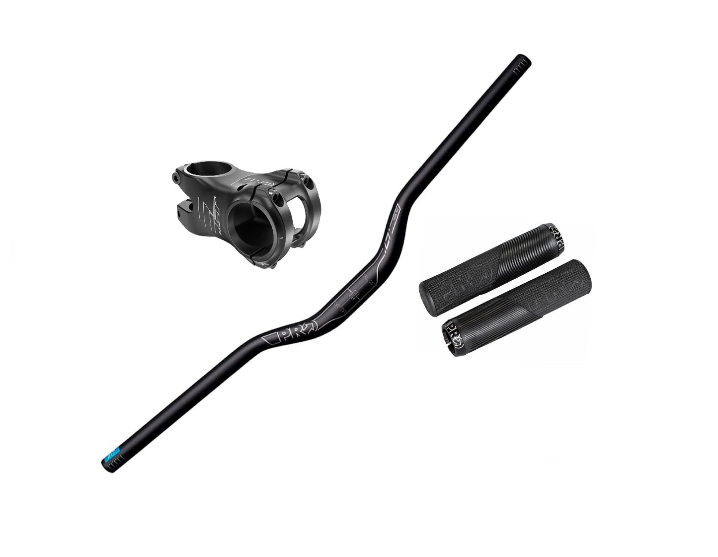 Pack Cockpit PRO High Rise 40mm 31.8 v2 (Manubrio + Potencia + Puño PRO Lock On) - FIERRIDE