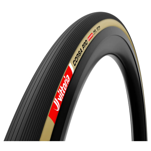 NEUMÁTICO VITTORIA CORSA PRO 700X28 TUBE TYPE COTTON TAN-BLK-BLK G2.0 TUBE TYPE / FOLDABLE