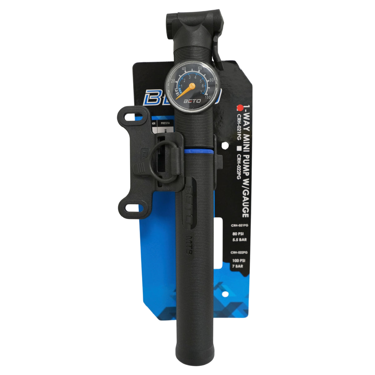 Bombín Telescópico Beto CRH-021PG – 80 PSI con Manómetro