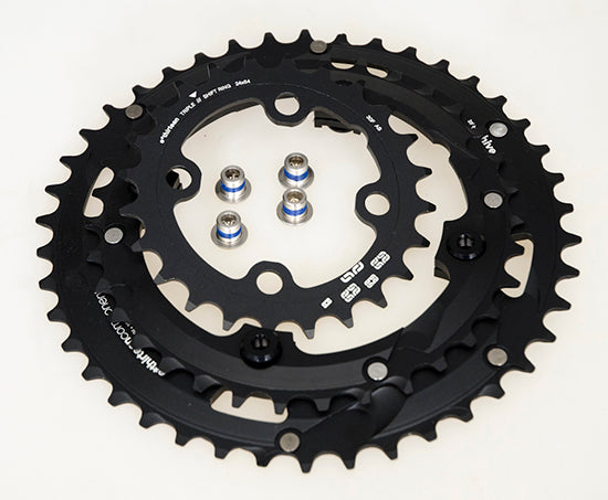 Coronas E13 MTB Triple 24-34-42T Aluminio Negro Direct Mount