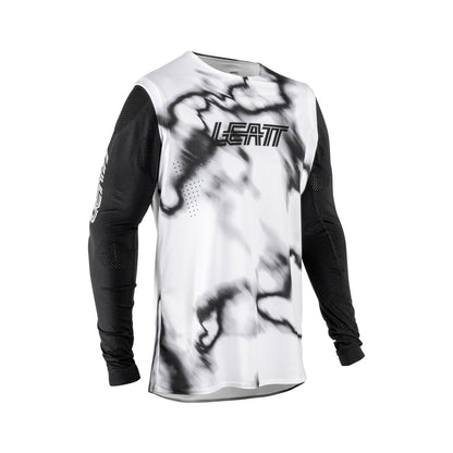 Jersey Leatt MTB Gravity 8.0 Heatmap Manga Larga Blanco