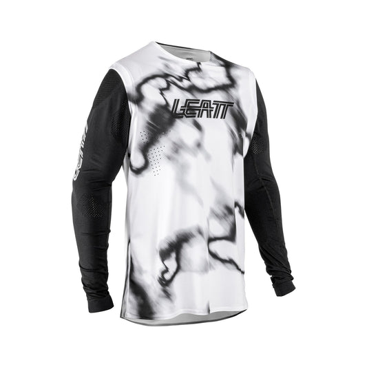 Jersey Leatt MTB Gravity 8.0 Heatmap Manga Larga Blanco