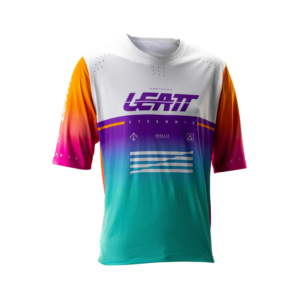 Jersey Leatt MTB Gravity 4.0 Manga Corta Morado Piñata