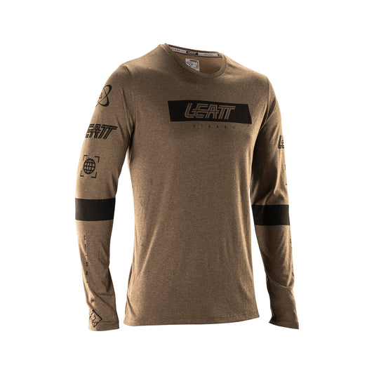 Jersey Leatt MTB Gravity 3.0 Manga Larga Café Arcilla