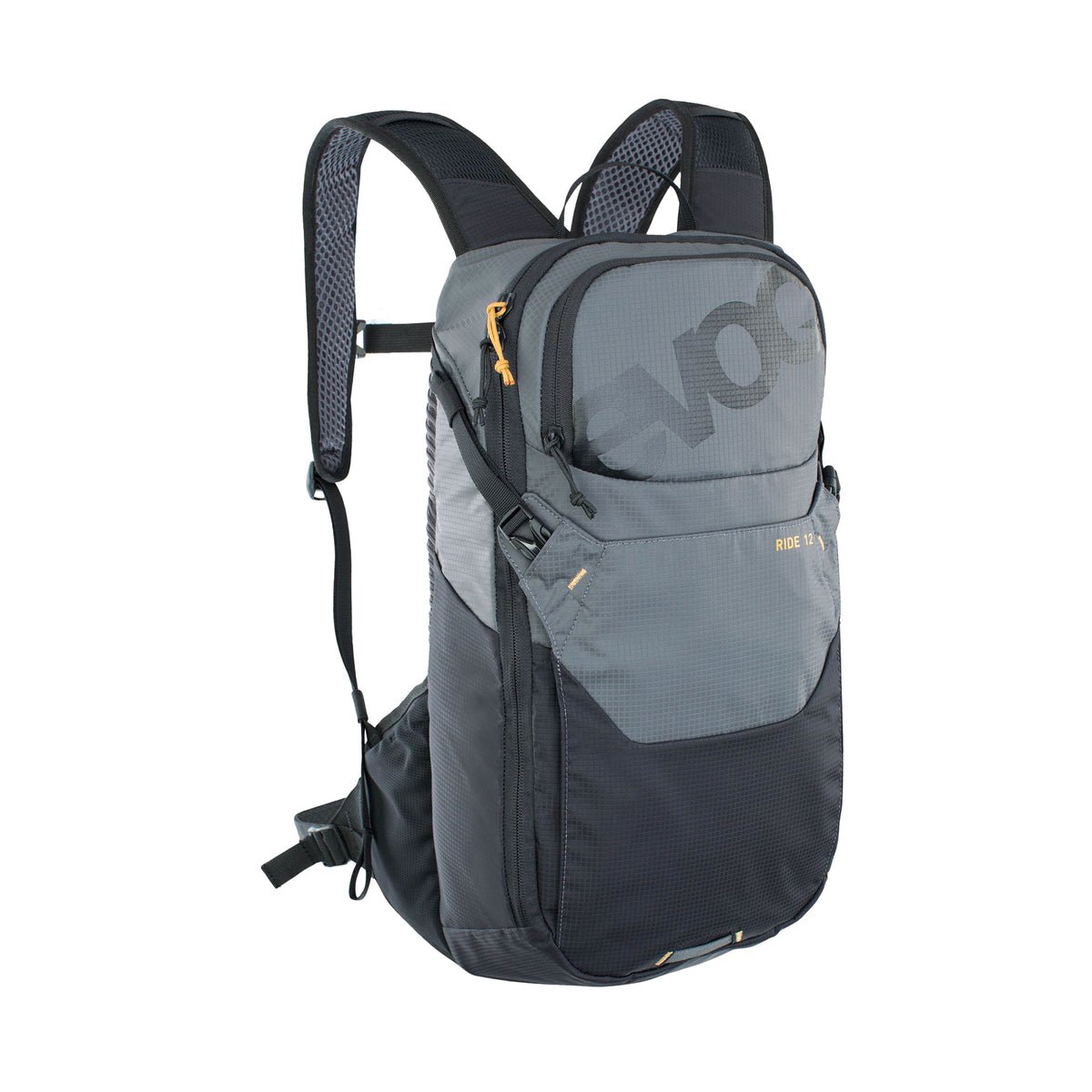 Mochila EVOC Ride 12L Gris Carbón Negro – Hidratación MTB