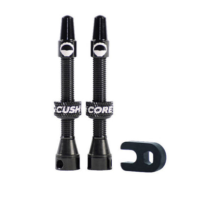 Válvulas Tubeless CushCore Presta 44mm Aluminio Negro 2U