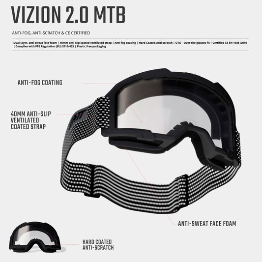 Antiparra Leatt Vizion 2.0 Blanco Transparente 90 VLT - FIERRIDE