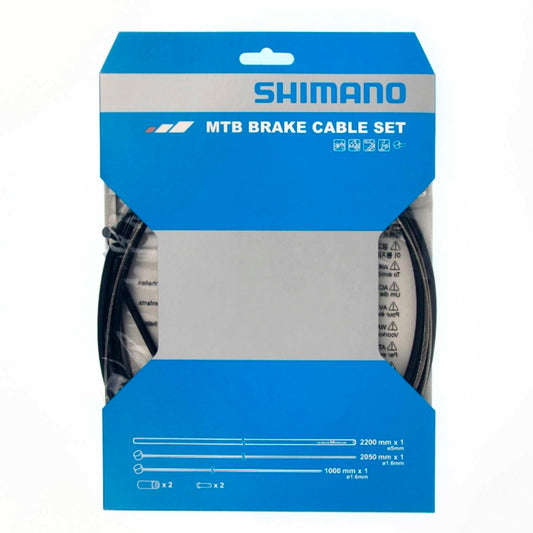 CABLE SHIMANO MTB SUS BRAKE CABLE SET BLACK 2200MMX1 1000MM/2050MM SUS BRAKE INNER W/ 2EACH OF SSC - FIERRIDE