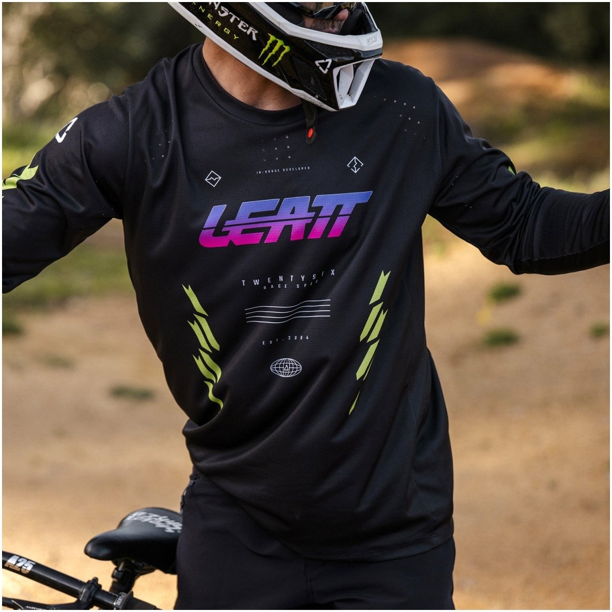 Jersey Leatt MTB Manga Larga Gravity 4.0 Negro Racing XL 44US 54EU - FIERRIDE
