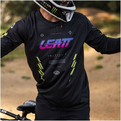 Jersey Leatt MTB Manga Larga Gravity 4.0 Negro Racing XL 44US 54EU - FIERRIDE