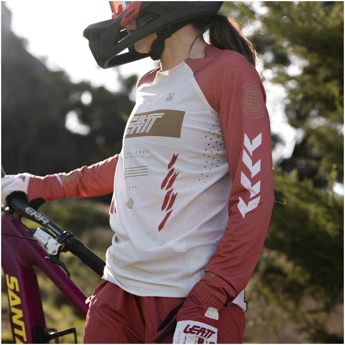 Jersey Leatt MTB Manga Larga Mujer Gravity 5.0 Rojo Racing XS 2US 34EU - FIERRIDE
