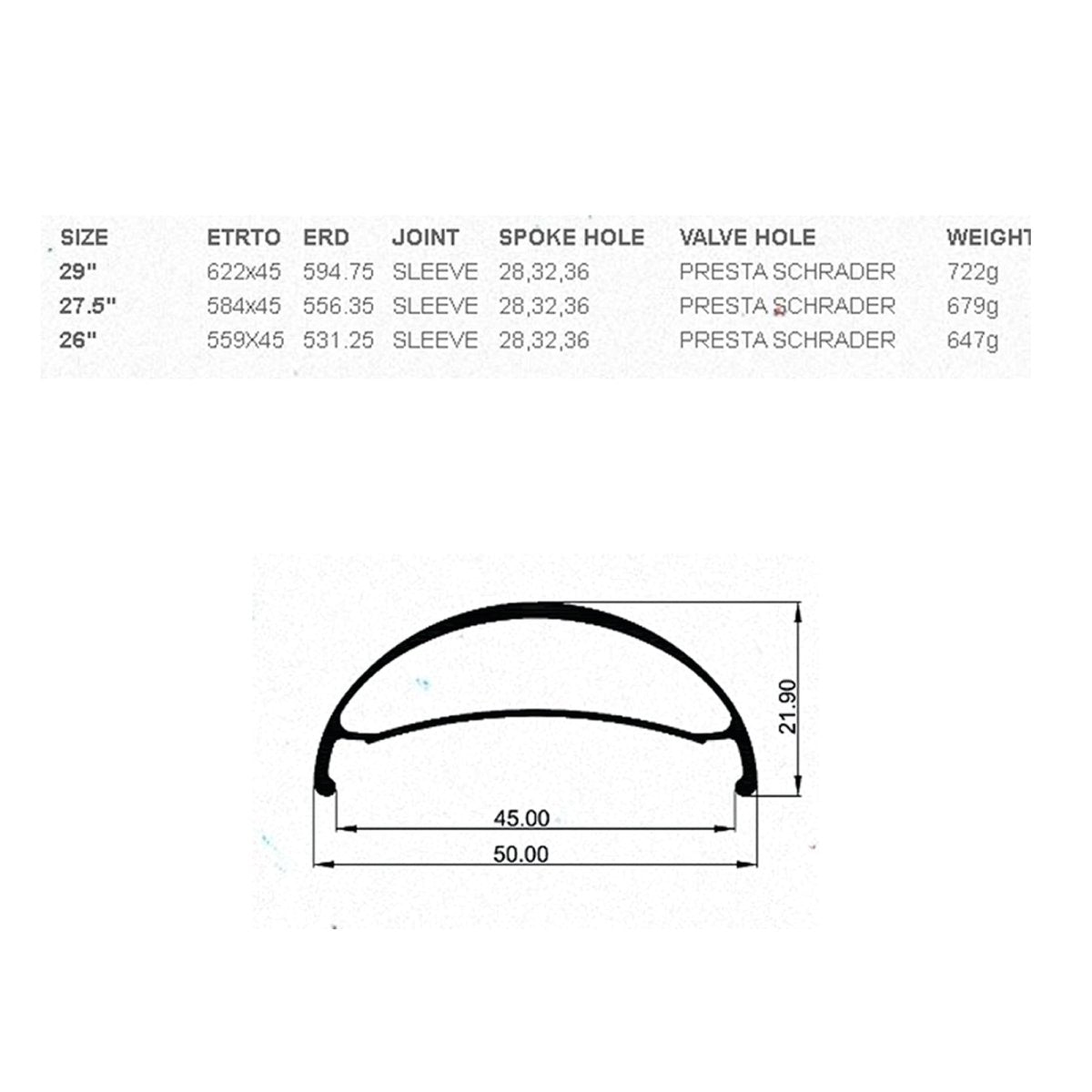 Llanta Weinmann U50 Tubeless 27.5" 32H Presta Negro MTB - FIERRIDE
