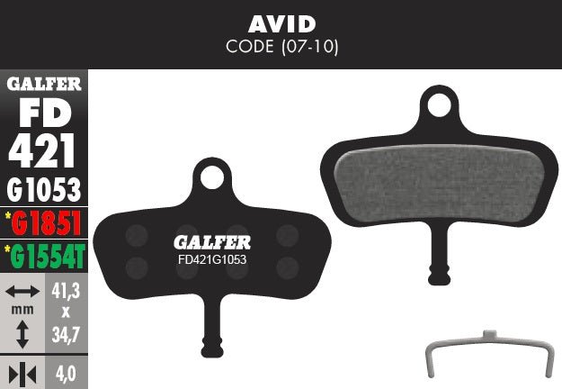 Pastillas de Freno Galfer para Avid Code 2007-2010 - FIERRIDE