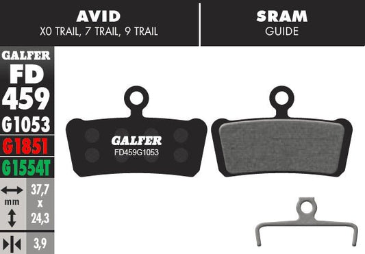Pastillas de Freno Galfer para Avid X0 Trail, 7 Trail, 9 Trail, Guide - FIERRIDE