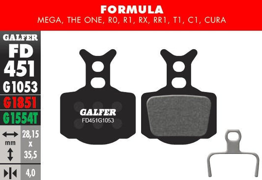 Pastillas de Freno Galfer para Formula Mega, The One, R0, R1, RX, RR1, T1, C1, Cura - FIERRIDE