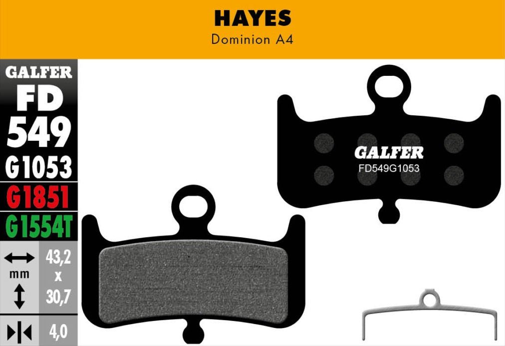 Pastillas de Freno Galfer para Hayes Dominion A4 - FIERRIDE