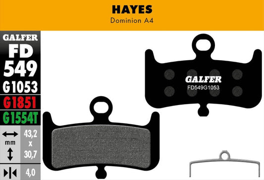 Pastillas de Freno Galfer para Hayes Dominion A4 - FIERRIDE
