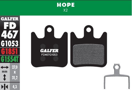 Pastillas de Freno Galfer para Hope X2 y XCR - FIERRIDE