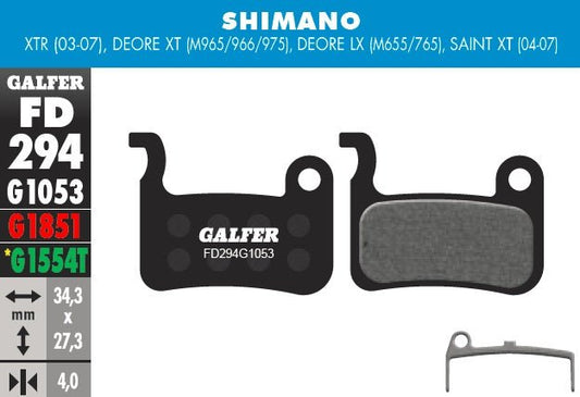 Pastillas de Freno Galfer para Shimano M965/966/975/655/765/775 - FIERRIDE