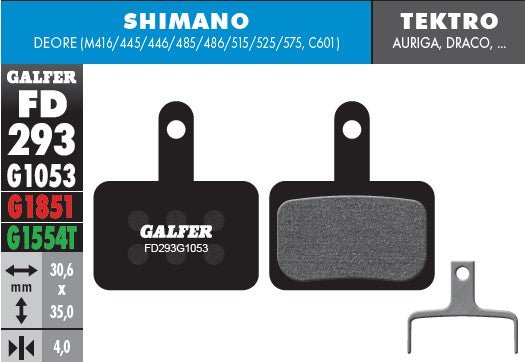 Pastillas de Freno Galfer para Shimano MT200, serie M300, MT400, MT500, Tektro, TRP - FIERRIDE