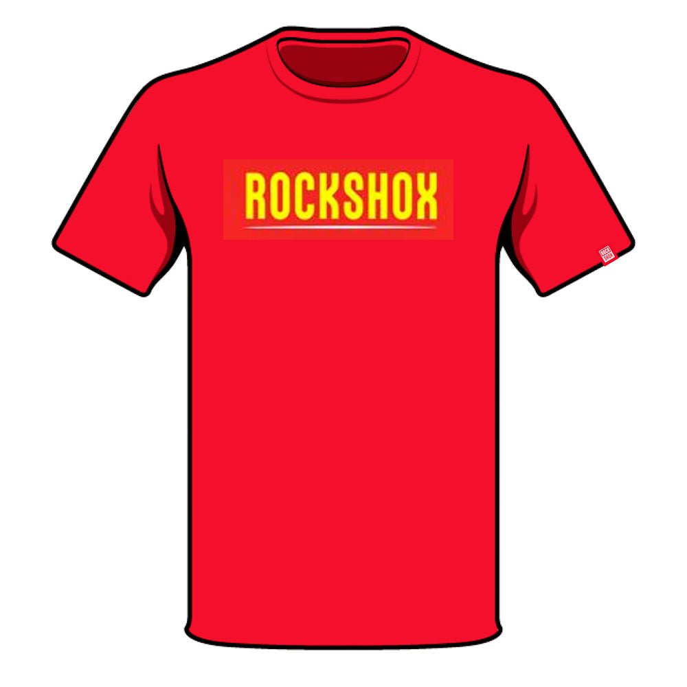 Polera Rockshox paint brush logo rojo M - FIERRIDE