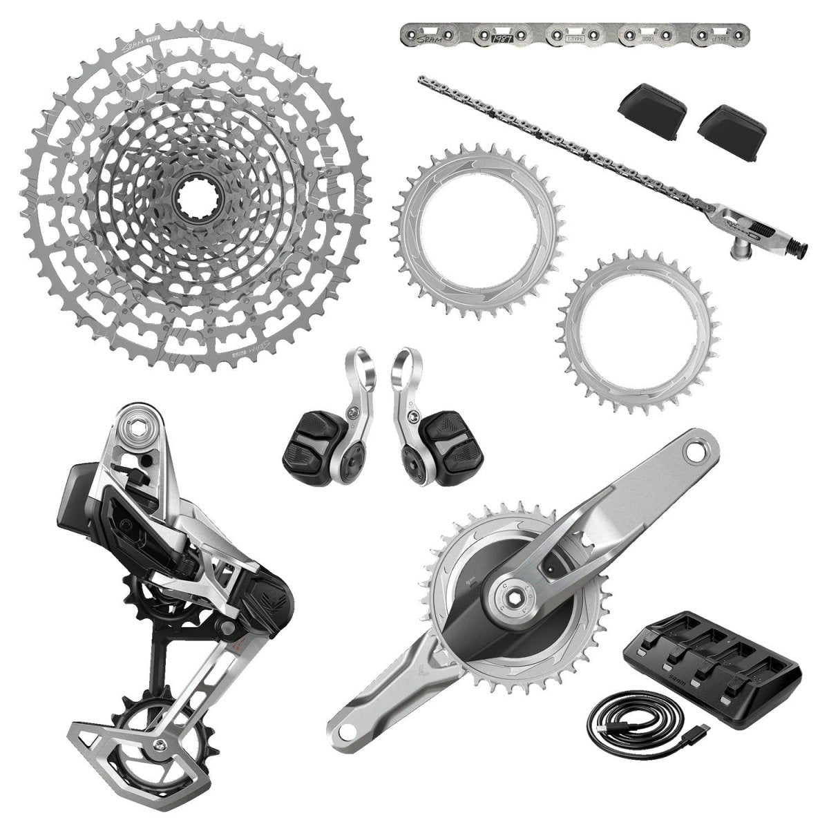 Transmisión SRAM Eagle AXS T-Type 1x12 DUB Wide 170mm 10-52T - FIERRIDE